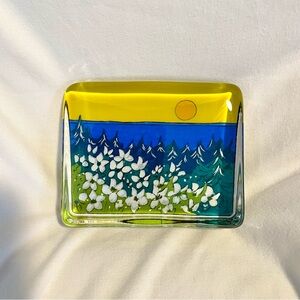 *VINTAGE* IITTALA  Heljä Liukko-Sundström Glass “Warmth of the Sun” Paperweight